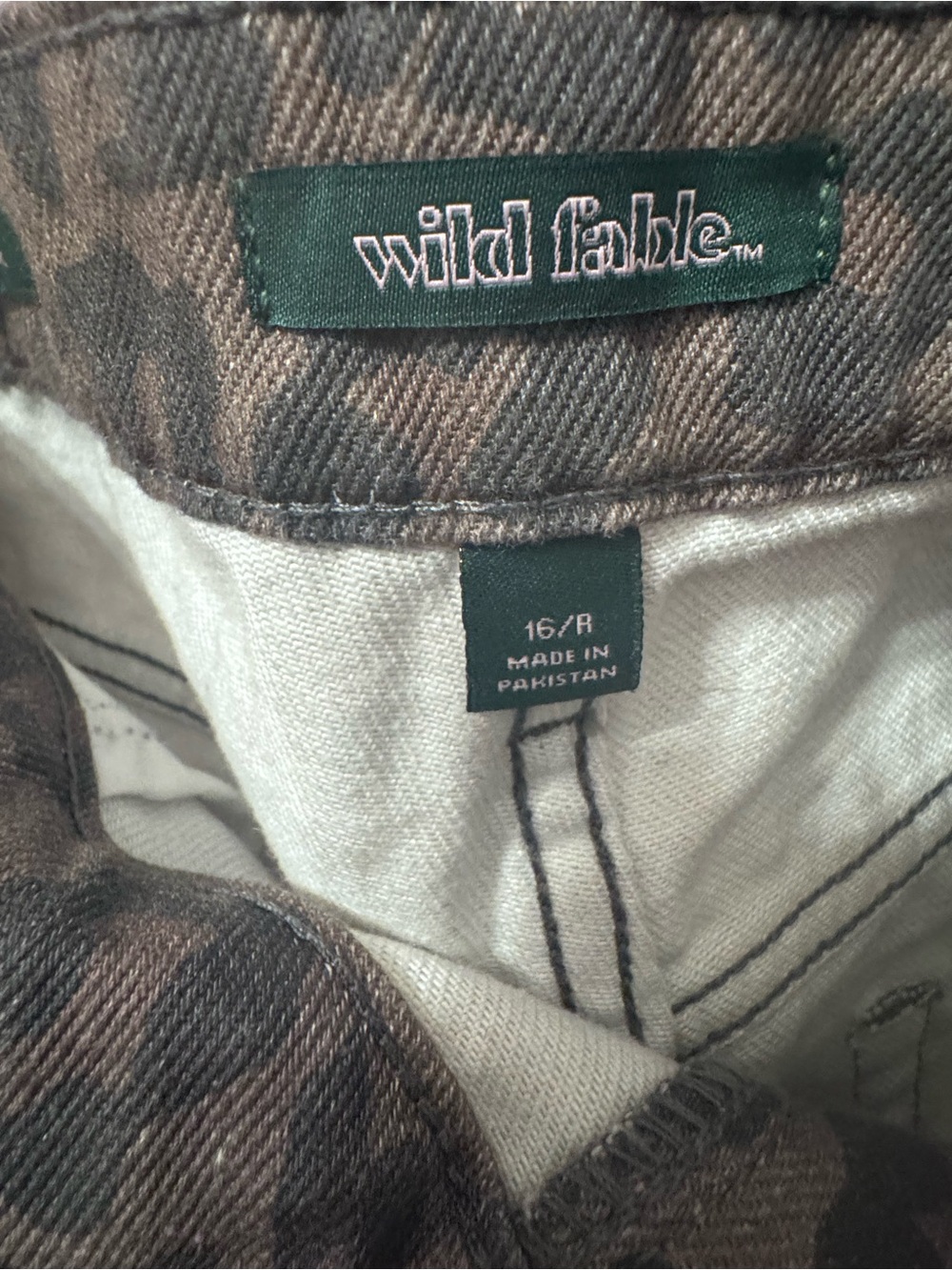 wild fable Taupe Leopard Print Wide-Leg Jeans - Picture 3 of 3